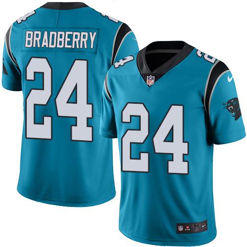 Nike Panthers #24 James Bradberry Blue Men's Stitched NFL Limited Rush Jersey - Click Image to Close